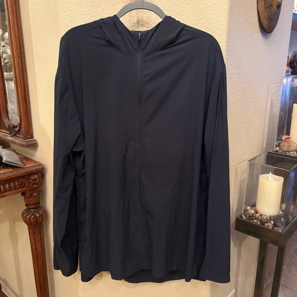 LULULEMON Men Dark Navy Rover 1/2 Zipped Water-Resistant Hoodie Jacket Size XL